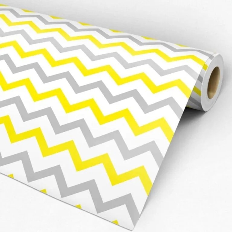 Papel de parede adesivo amarelo cinza e branco