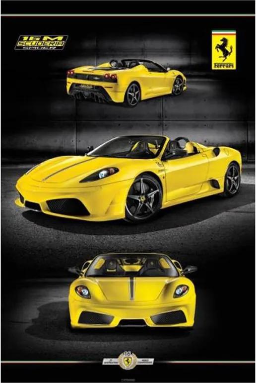 Poster Ferrari Amarela 16m Scuderia 60x90cm Com/sem Moldura