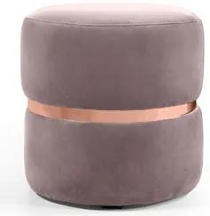 Puff Decorativo Com Cinto Rosê Round B-305 Veludo Rosê - Domi