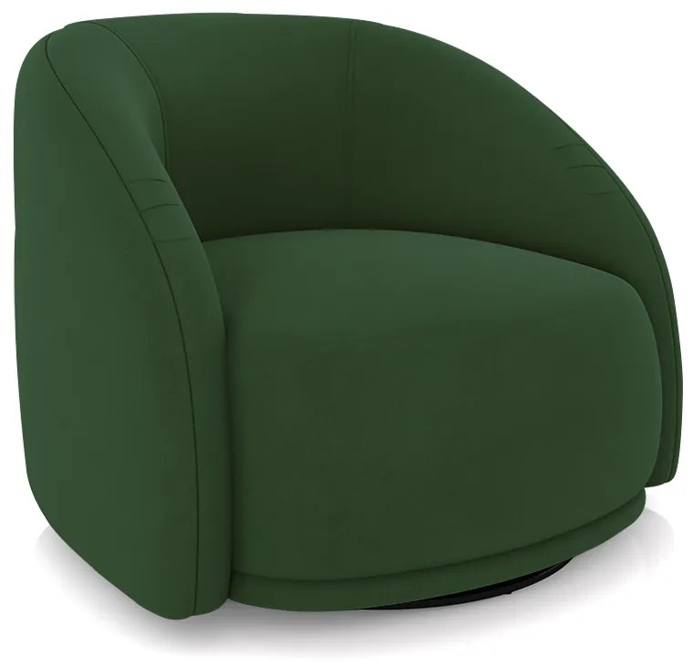 Poltrona Decorativa Jenny Base Giratória em Metal Preto Veludo Verde G45 - Gran Belo