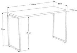 Mesa de Escritório Escrivaninha 120cm Dynamica Industrial C08 Snow - M