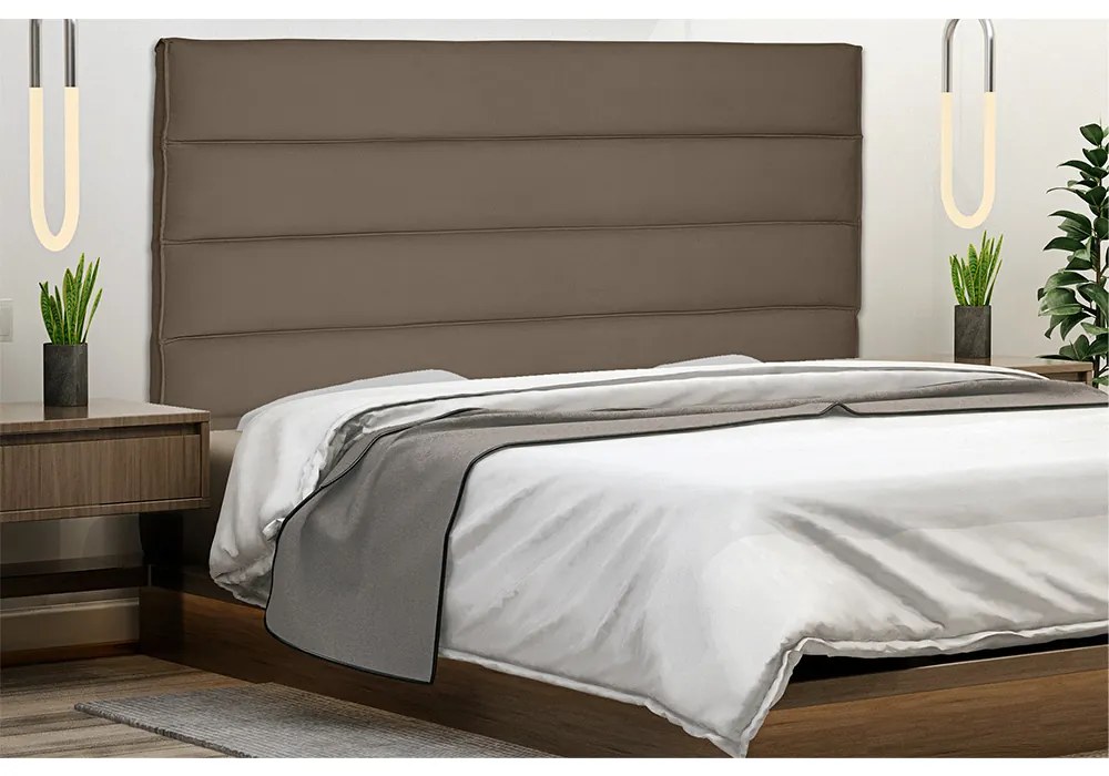 Cabeceira La Italiana Para Cama Box Queen 160 cm Suede Caramelo - D'Rossi