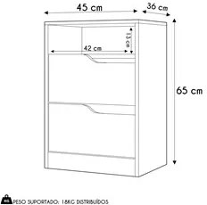 Mesa de Cabeceira 2 Gavetas Sole Flex Cinamomo/Off White - Albatroz