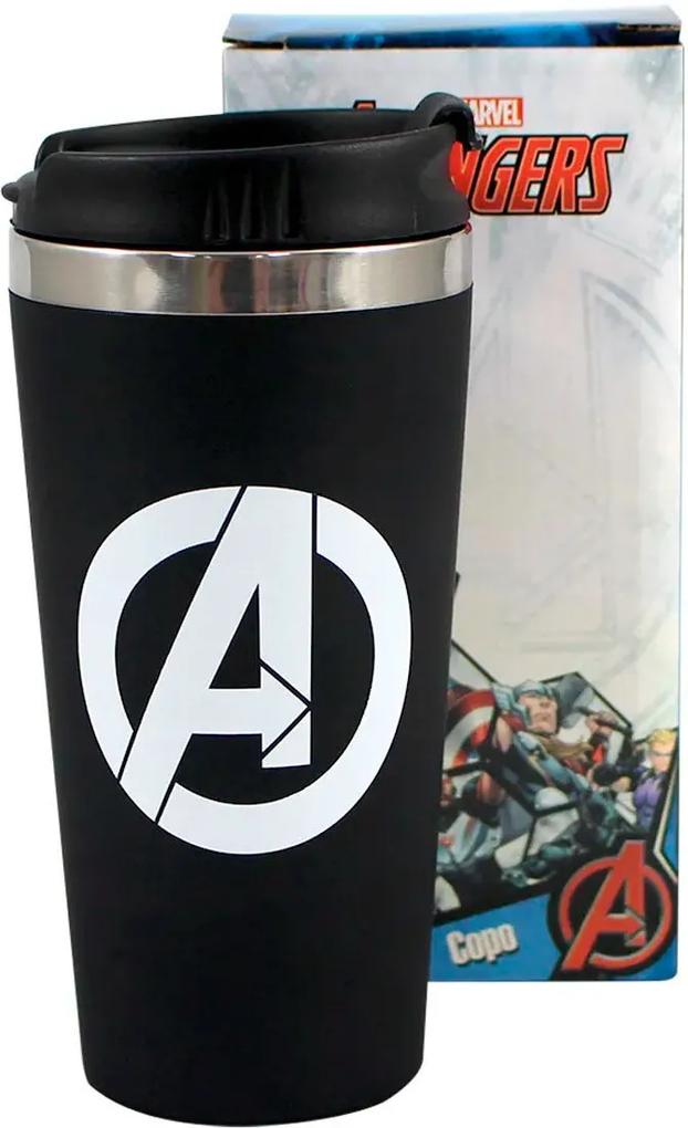 Copo Térmico Emborrachado Avengers Logo - Vingadores