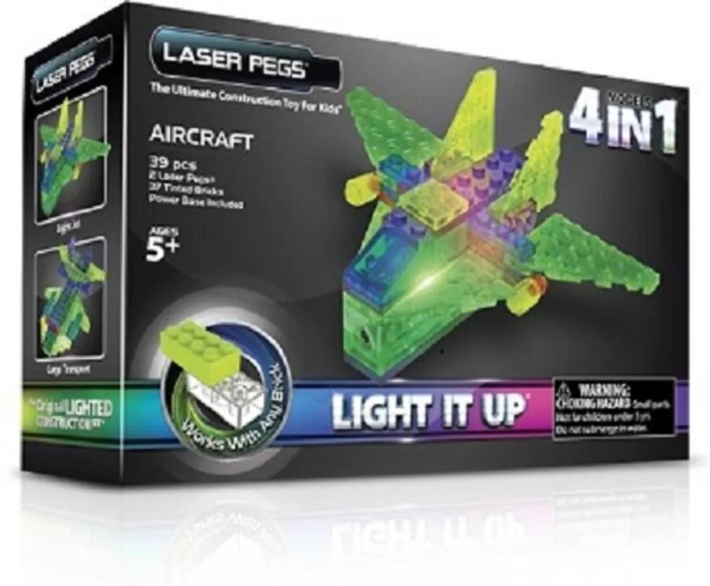 Blocos de Montar Laser Pegs Aeronaves 4 em 1 Verde