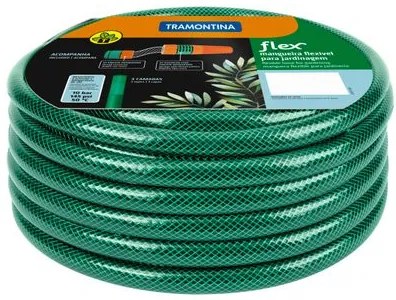 Mangueira Flex Tramontina Verde em PVC 3 Camadas 30 m com Engate Rosqueado e Esguicho