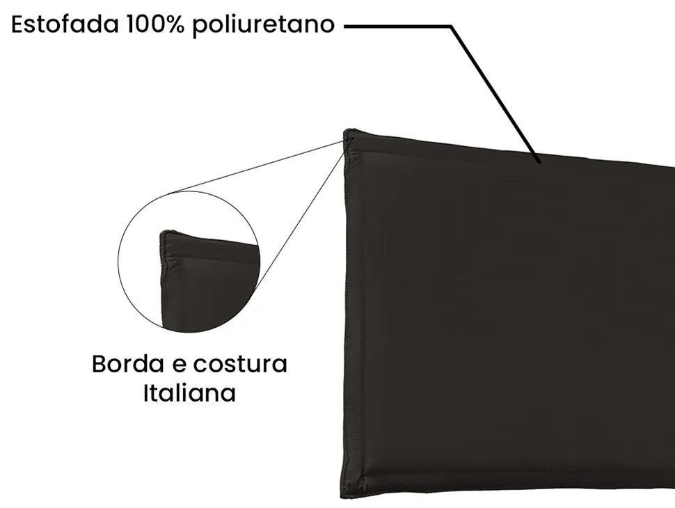 Cabeceira Painel Garden Para Cama Box Casal 140 cm Corino - D'Rossi - Marrom