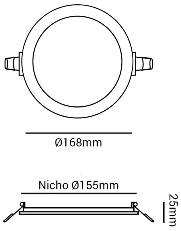 Luminária De Embutir Redondo 12W 4000K Led Bivolt Ø16,8X2,5Cm Downligh... (Branco)