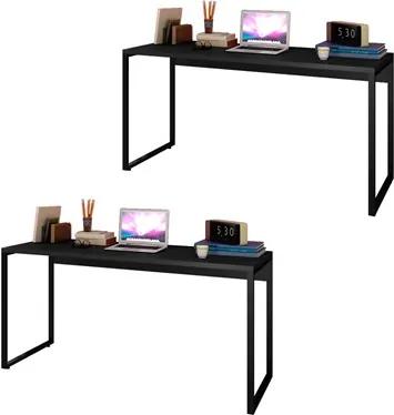 Kit 2 Escrivaninhas Mesas de Escritório Studio Industrial 150 Preto – Mpozenato