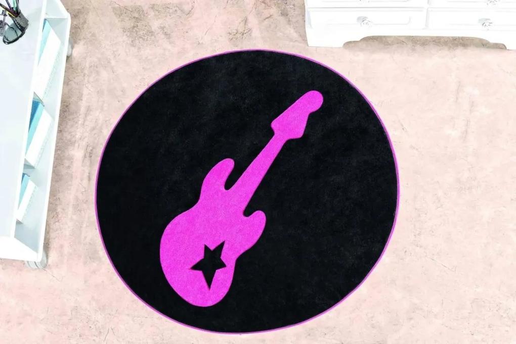 Tapete Guga Tapetes De Pelúcia Guitarra Pink
