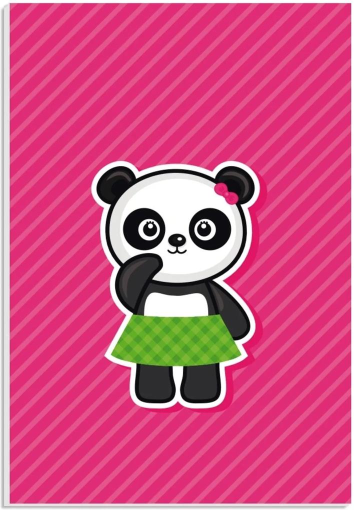 Placa de Bancada Decorativa Panda Fêmea 30x20cm