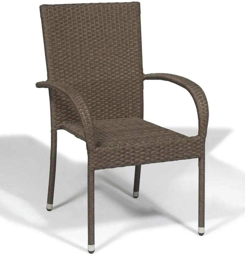 Cadeira de Aluminio Ronne - Fibra Sintética - Cor Marrom