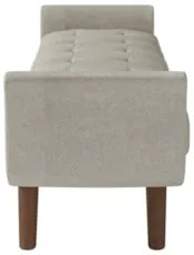 Puff Recamier Calçadeira 160cm Base Madeira Neville Z37 Boucle Cru - M