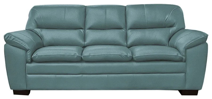 Sofá Decorativo Jason 3 Lugares 208cm Sala de Estar Pés em Eucalipto Couro Azul Majestic G40 - Gran Belo