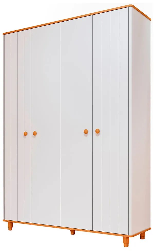 Guarda-roupa 4 Portas Cupcake - Off White e Nature