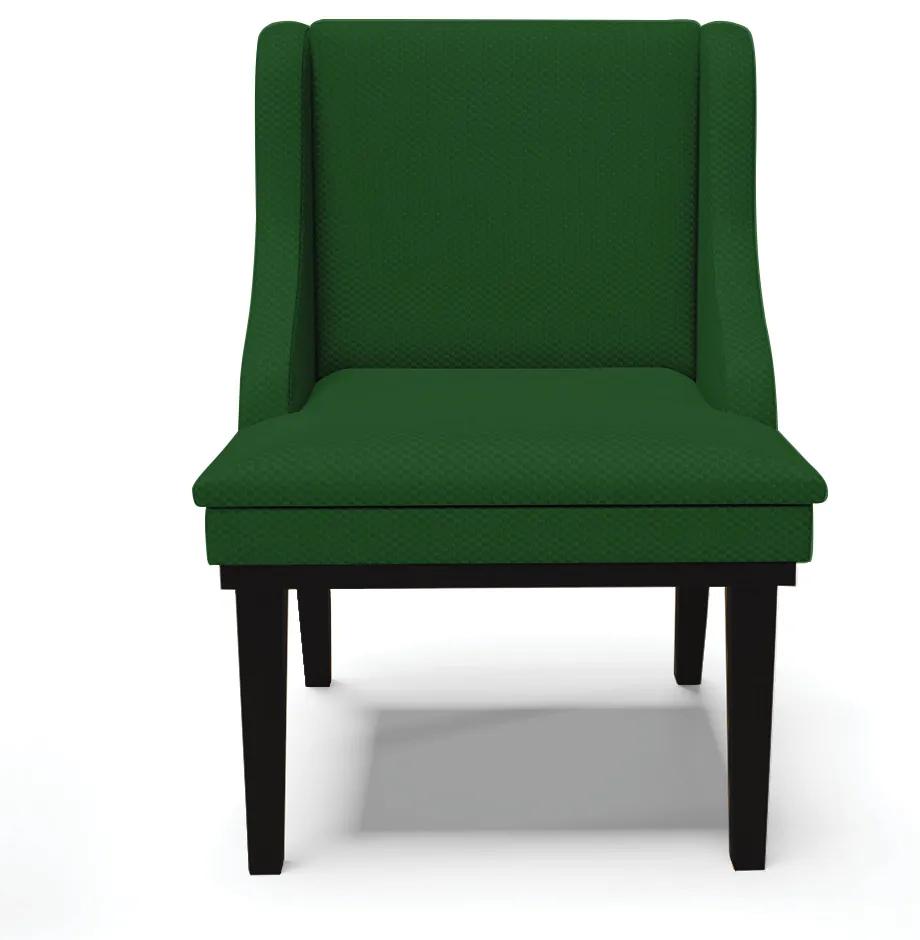 Kit 06 Cadeiras de Jantar Liz Veludo Luxo Verde A136 Base Fixa Madeira Preto - D'Rossi