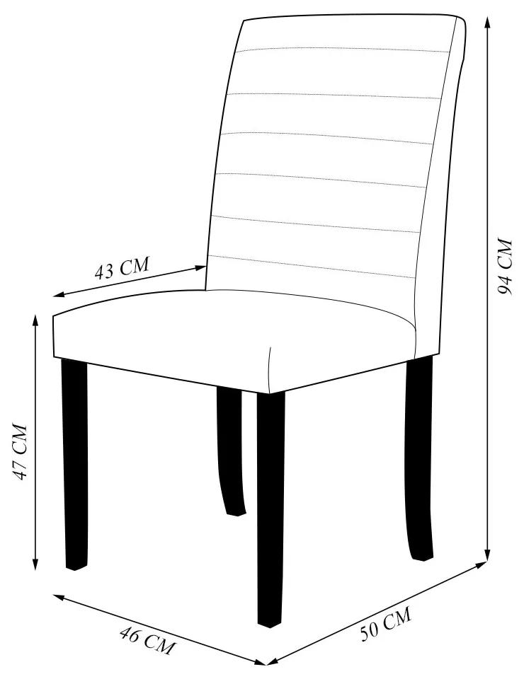 Kit 3 Cadeiras de Sala de Jantar Estofadas Veiga Madeira Maciça PU Preto G78 - Gran Belo
