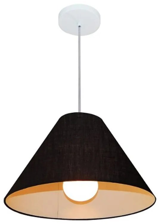 Lustre Pendente Cone Vivare Md-4078 Cúpula em Tecido 25/40x15cm - Bivolt