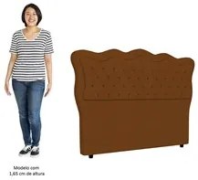 Cabeceira Casal Queen Cama Box 160cm Oregon I02 Veludo Terracota - Mpo