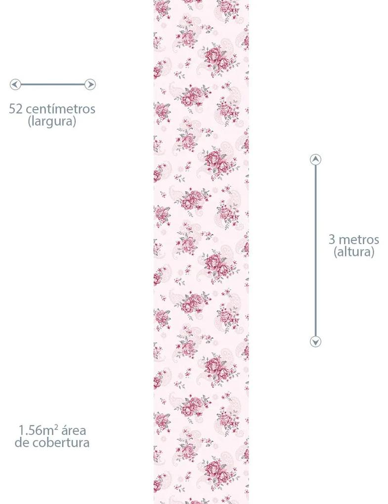 Papel de Parede Floral flores com arabesco
