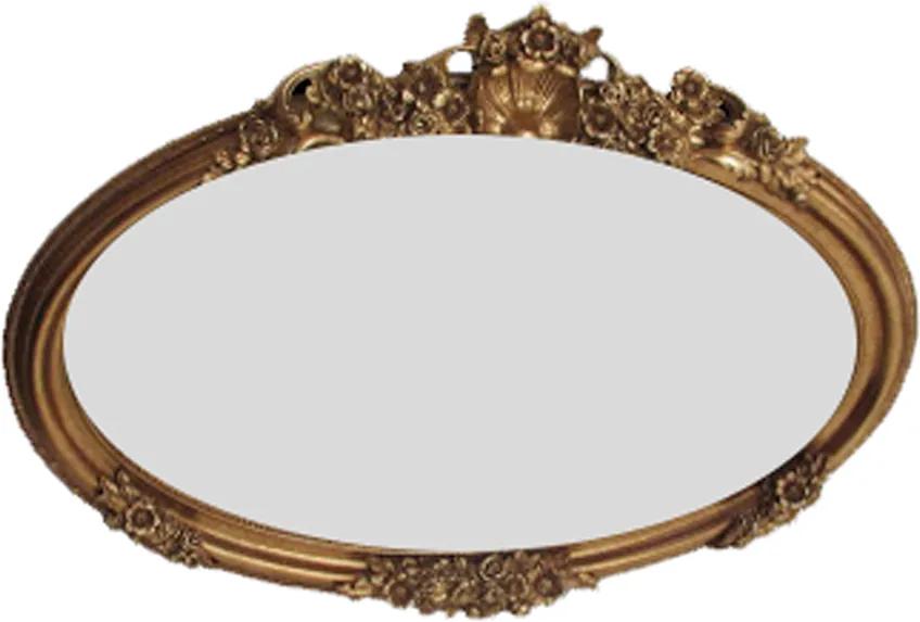 Espelho Decorativo Clássico Folheado a Ouro - 34x26cm