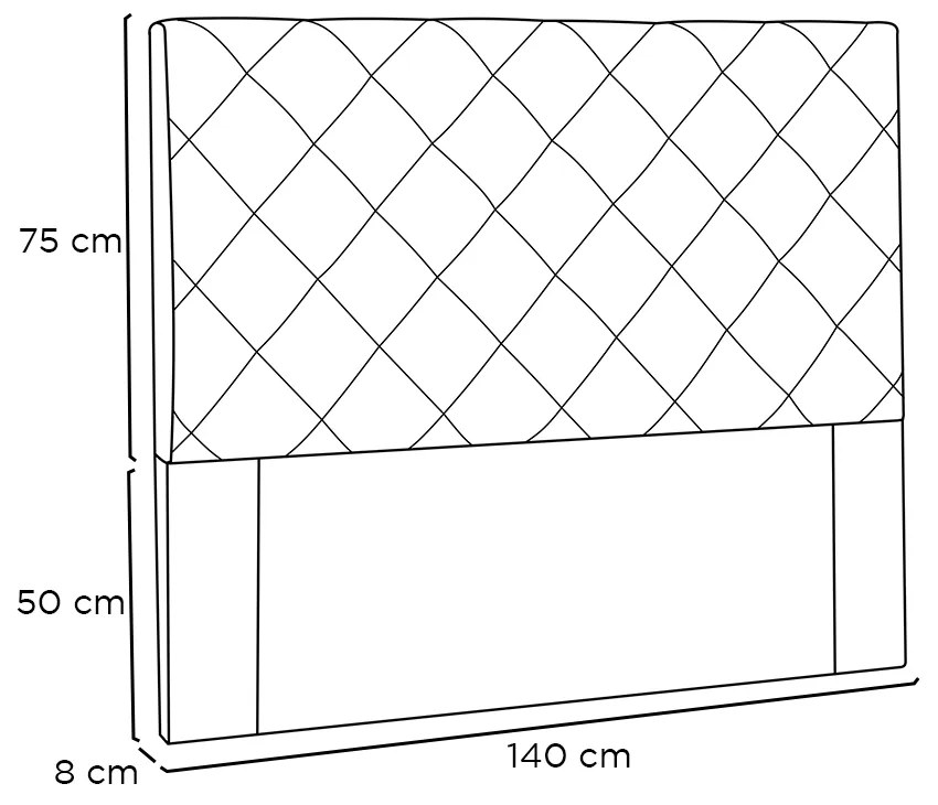 Cabeceira Cama Box Casal 140 cm Tania Veludo Azul Marinho S04 - D'Rossi