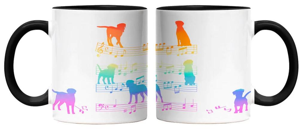 Caneca Cachorro Musical Arco Iris Dog Lover Branca