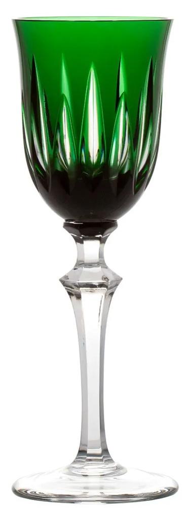 Taça de Cristal Lapidado Artesanal para Licor - 66 - Verde  66 - Verde Escuro