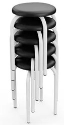 Mesa de Cozinha Bistrô Porto Branco 120cm com 4 Banquetas Industriais