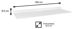 Balcão 150cm Com Tampo Lisboa 4pts 2gav Branco - Lumil Móveis