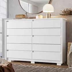 Cômoda para Quarto 10 Gavetas 151cm Duetto Branco - Albatroz