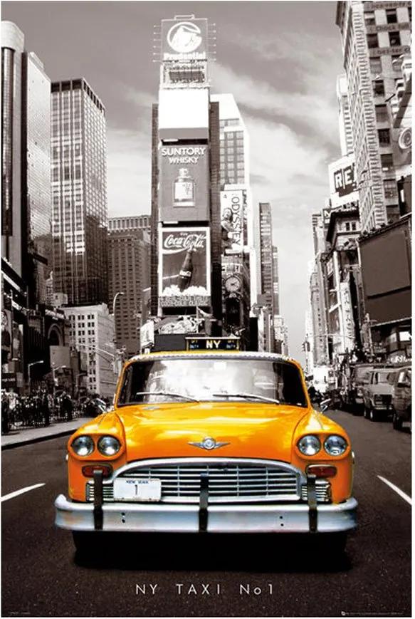 Poster Para Quadros Gravura Táxi Numero 1 De Nova York 60x90cm