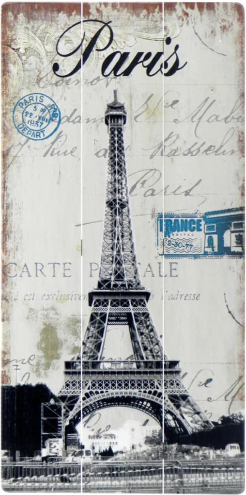 Placa Kasa Ideia Madeira Torre Eiffel 80x40cm