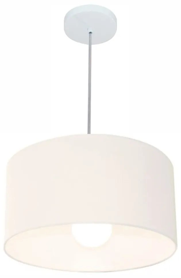 Pendente Cilíndrico Branco MJ-4146 Para Mesa de Jantar e Estar