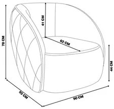 Kit 2 Poltronas Decorativa para Sala 90cm Tressê Zion M22 Sintético Ca