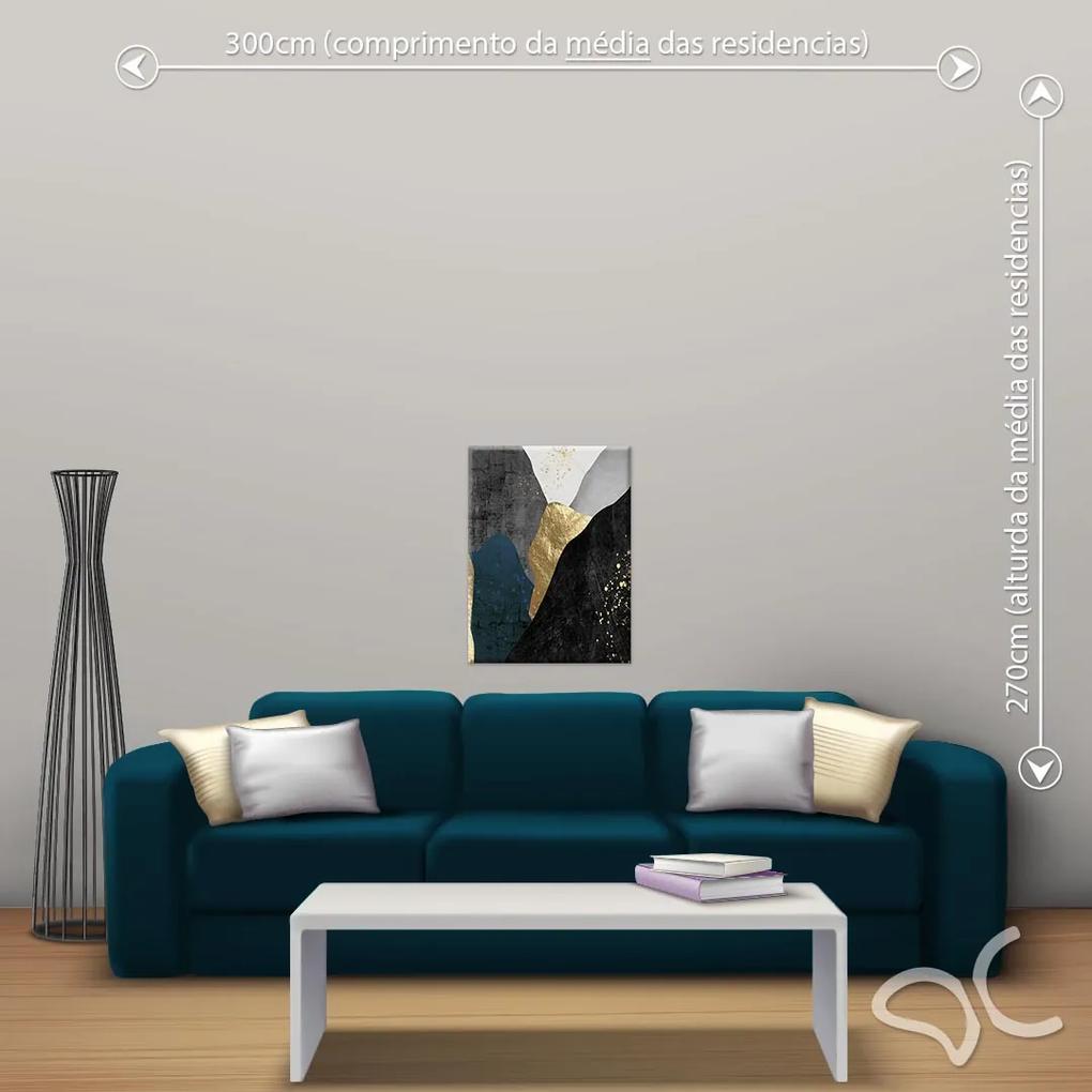 Quadro Abstrato Luxury Quad - Pequeno 65cm x 49cm, Tela Canvas