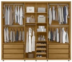 Guarda Roupa Casal 278cm 6 Portas 4 Espelhos Zac Opala/Cumaru Z10 - Mp