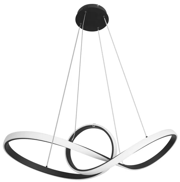 Pendente Led Metal Silicone Preto 58w 3000k Flow