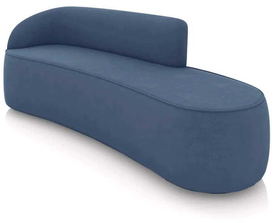 Sofá 4 Lugares Orgânico 220 cm Morgan Suede Azul Marinho D03 - D'Rossi