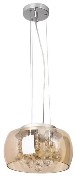 Pendente Metal Cristal Vidro 28Cm Yamamura - AMBAR