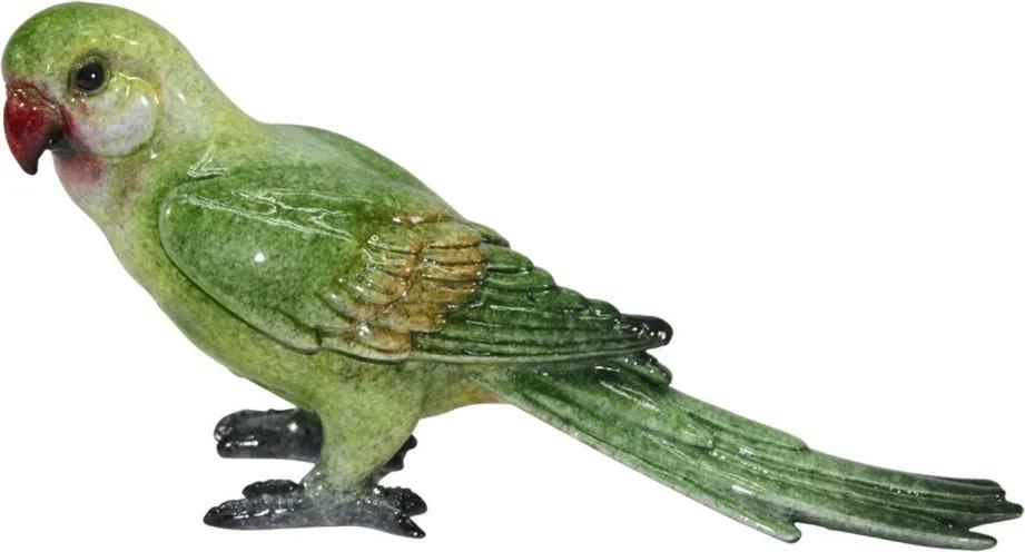 escultura pássaro ANTILHA cerâmica verde  20 cm Ilunato KY0012