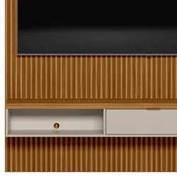 Painel Ripado para TV 60 Pol. com Bancada 141cm Prime L06 Nature/Off W
