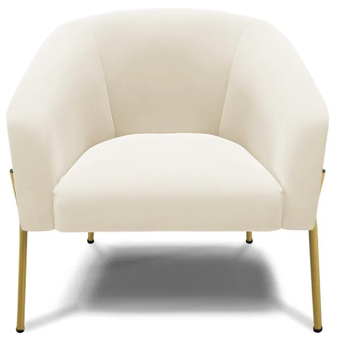 Poltrona Decorativa Pé de Ferro Dourado Kit 2 Stella Veludo D03 - D'Rossi - Bege