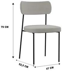 Kit 2 Cadeiras Estofadas Milli Linho F02 Cinza - Mpozenato