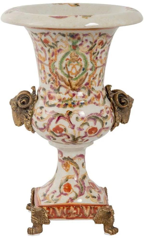 Vaso de Porcelana e Bronze - Linha Oriental