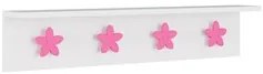 Cabideiro de Parede Infantil Ganchos Estrela Light Star P13 Branco/Pin