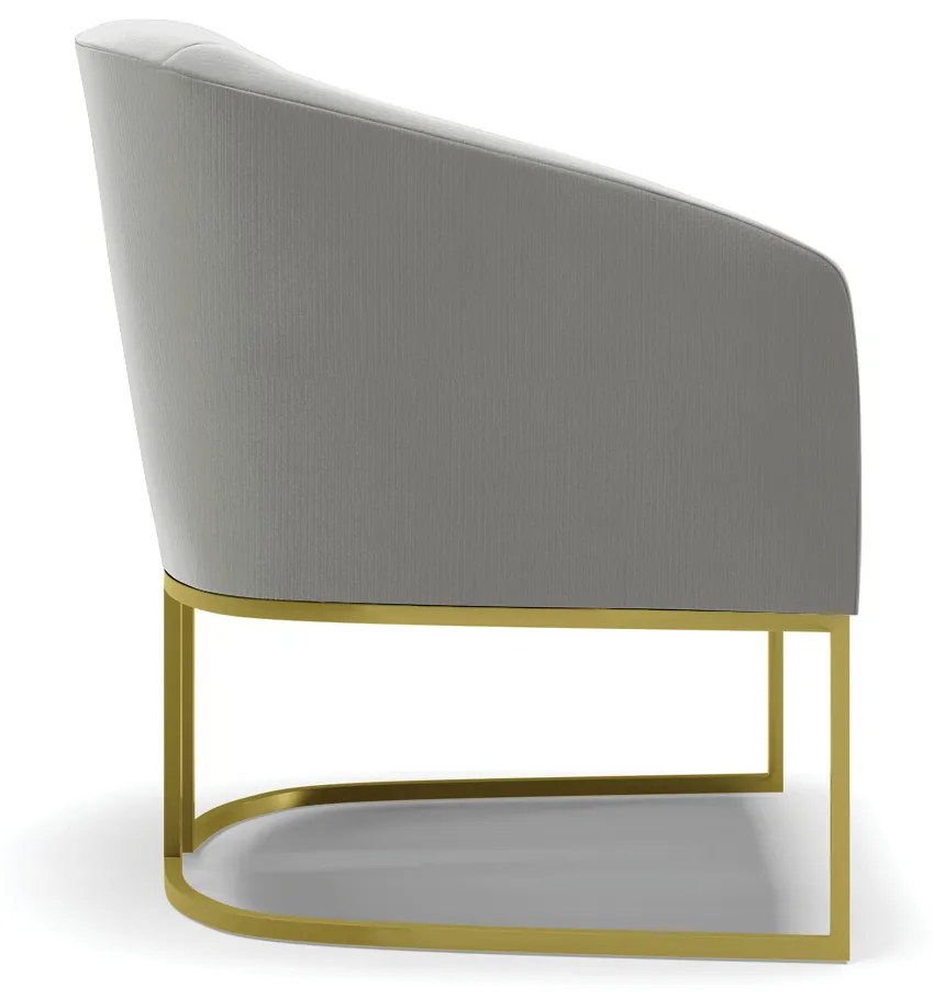 Poltrona Decorativa Industrial Dourado kit 2 Stella Suede D03 - D'Rossi - Grafite