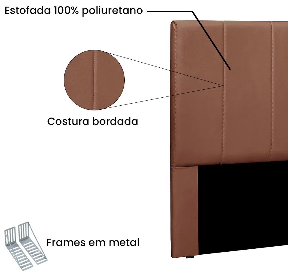 Cabeceira Cama Box Queen 160 cm Arizona Veludo Cobre S04 - D'Rossi