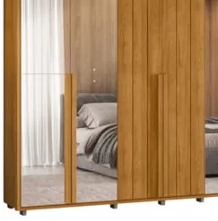 Guarda Roupa Casal 278cm 6 Portas 8 Espelhos Zac Cinamomo Z10 - Mpozen