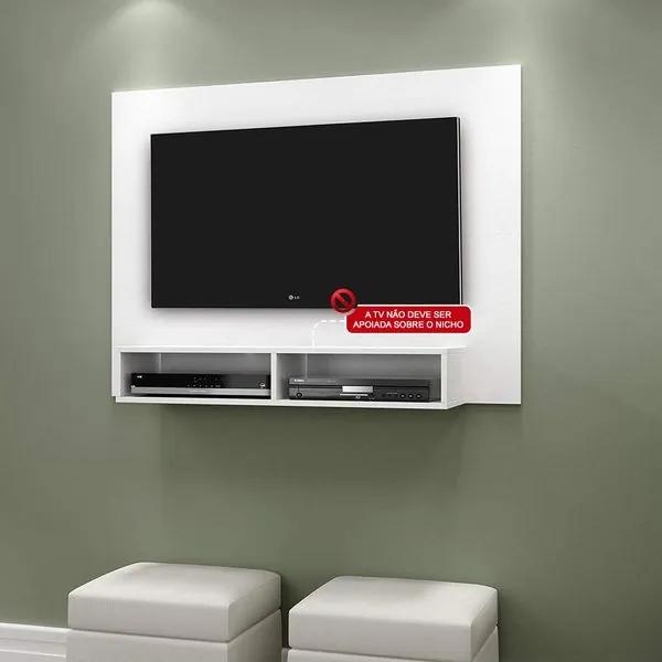 Painel de TV Eros, para TV de 40" e nichos para aparelhos eletrônicos - Notável Branco